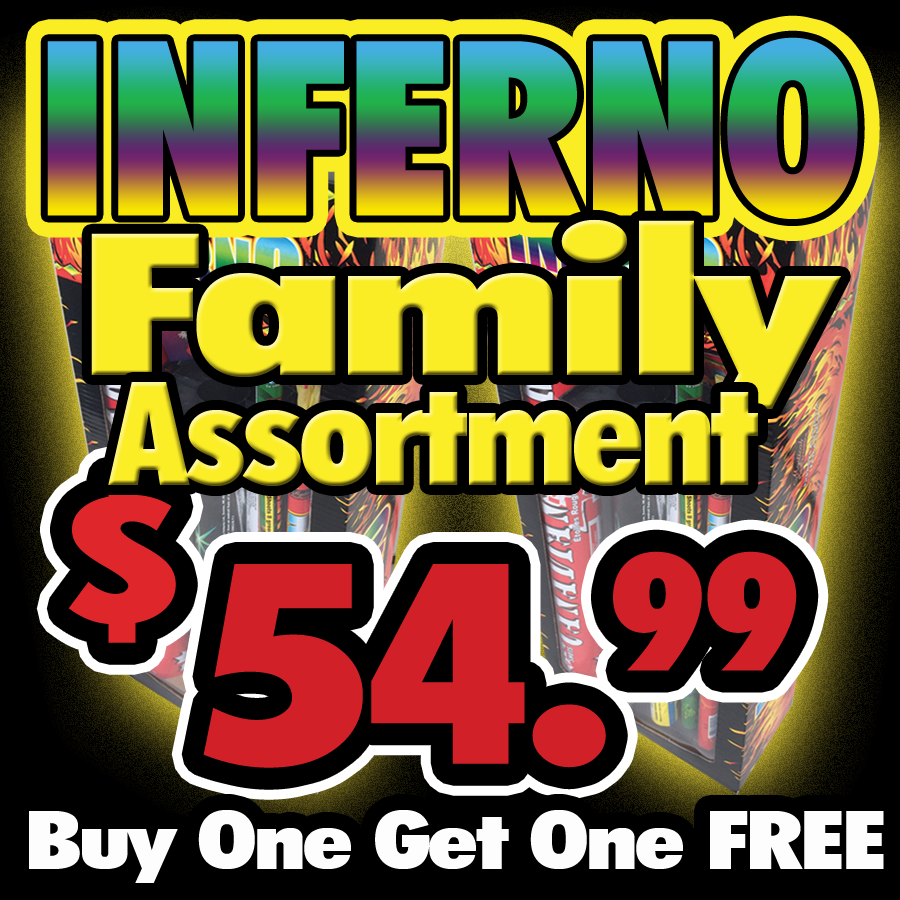 INFERNO Family Fireworks Assortment BOGO Special